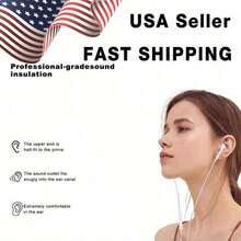 Type-C 插孔入耳式耳机手机有线耳机游戏耳塞语音通话降噪安卓适合男女礼物运动白色高音质清晰低音兼容大多数 USB-C/Type-C 插孔接口设备，Type-C 入耳式耳机 | 噪音隔离、立体声、音量控制、兼容 15/16 Pro/17 Air/17 Pro Max 和大多数 USB-C 设备、适用于手机和 PC 的游戏耳机 - 白色 - 查看 3