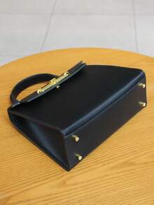 2025 高端时尚女士手提包，优雅小巧的棕榈纹理包，OL通勤多功能工作包，奢华立体迷你方包，女士单肩斜挎包 - 黑色 - 查看 5