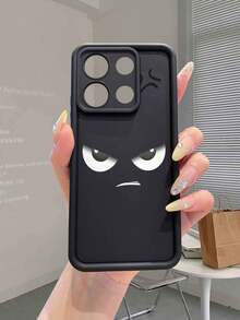 Expression 1pc Minimalist Angry Face Pattern Thick Shockproof Protective Phone Case, Compatible With Iphone 17/17 Pro/17 Pro Max/17 Air/16/11/16 Pro/16 Plus/16 Pro Max/16e/15 Pro Max/13/14/12/11/7G/8P, Galaxy, Redmi, Transsion, Vivo, HONOR, Realme