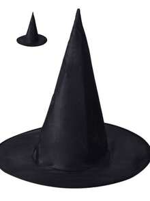 1 pezzo Cappello da strega nero con nappe, popolare per il mercato internazionale di Ognissanti, realizzato con tecnica di piegatura 3D per creare uno stile puntato vintage gotico, decorato con nappe dinamiche sul bordo, che combina un elegante colore solido e un'atmosfera misteriosa scura, regolabile per circonferenza della testa da 21,3 a 22,8 pollici, realizzato in tessuto di qualità rigido ma leggero e traspirante, adatto per feste di Ognissanti, balli in maschera, sfilate di dolcetto o scherzetto, giochi di ruolo a tema strega, fotografia a tema scuro, escape room, matrimoni/compleanni gotici e altro ancora