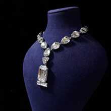 Collar de borlas de lujo estilo bohemio, accesorio de collar maxi brillante y cristalino sexy para mujeres, adecuado para fiestas