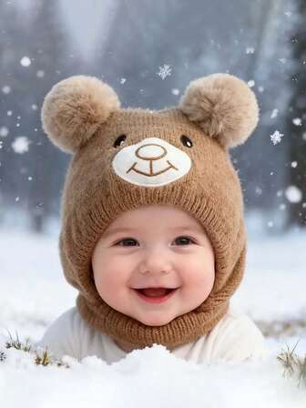 1pcBaby Hat Autumn And Winter Cute Children's Winter Baby Hat Infant Hat Cute Cartoon Warm
