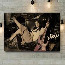 1张Mitski复古美学音乐海报，高品质高清微喷帆布墙画，防水房间装饰，通用节日礼物，12x16英寸（不含框） - 彩色 - 查看 1