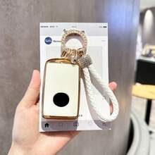 For MazdaCAR Key Fob Cover With Keychain, Key Shell Cover Holder Compatible With 2019-2022 MazdaCAR 3 MazdaCAR 3 Hatchback 2020-2022 MazdaCAR CX-5, CX-30, CX-10 3 4 Button Smart Key Fob - White - View 6