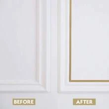 Gold Molding Trim Peel And Stick, Flexible Mirror Border Design, Wall Ceiling Floor Cabinet Tile Moulding, 5mx 0.66cm - 0.26"W X 196.8"L + Matte Gold - View 6