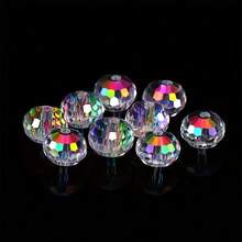 50 Pieces 3A Electroplated, Premium 96-Facet Glass Crystal Ball Beads For DIY Bracelet, Necklace & Jewelry Accessories Making