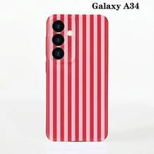 1pc Minimalist Stripe Pattern Perforated Glossy Filmic Case Full Protective Hard Phone Cover, Compatible With IPhone 11/12/13/14/15/16 Pro Max Waterproof Shockproof Anti-Fall Scratch Resistant