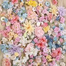 111pcs Set, Includes Fishing Line & Hooks For Hanging Decorations, Floral Meadow, Artificial Flower Heads, Essential For Floral Wall Decor, Handmade Hair Accessories, Headpieces, Hair Clips, Bracelets, Wedding Stage Backdrop DIY Decorations, Suitable For Hair Accessories And Wreaths, Classic Style, Great For Christmas, Halloween, Easter, Valentine's Day, Thanksgiving, Wedding Hair Accessories | Elegant Flower Mix