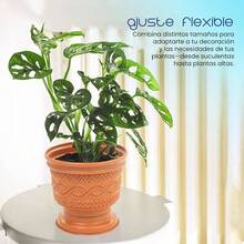 PEYO Azteca - Set de macetas Grandes de plstico para Interior y Exterior 9111315 Inches u2013 Macetas Decorativas Resistentes para jardn o decoracin del hogar - 5 - Ver 7