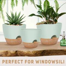 - Macetas grandes de 12 pulgadas, 10 pulgadas, 9 pulgadas, paquete de 3 macetas con mltiples agujeros de drenaje de malla para plantas y flores de jardn de interiores y exteriores. - Verde + 12+10+9 pulgadas - Ver 3