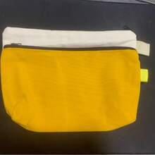 1pc Colorful Canvas Pencil Case, Zipper Style Hand-Held Makeup Bag, Organizing And Storing Stationery Bag, Multi-Color Pencil Case, Hand-Held Bag, Cosmetics Storage Hand-Held Canvas Bag, Simple And Portable,The Color Of The Handle Is Random