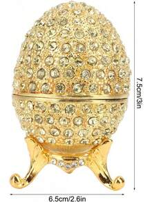 EstiloTendenciaHuevo De Fabergé Esmaltado Pintado A Mano, Huevo De Pascua Esmaltado Estilo Vintage Organizador De Joyas Caja De Baratijas, Joyas Decorativas Con Bisagras Caja De BaratijasCalidad PremiumVersióN Mejorada - 1 - Ver 6