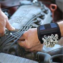 Ręcznie robiona magnetyczna opaska na nadgarstek, regulowany rozmiar, lekka i miękka, nie uciska nadgarstka. Silny magnes przyciąga przyciski, śruby, nity i drobne elementy, umożliwiając swobodną obsługę obiema rękami.