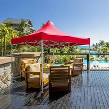 Repuesto De Lona para Toldo sin Paredes Tamao Exterior 3x3m Interior 2.92x2.92m Impermeable Proteccin Plegable Acero Lona Impermeable Jardn Casa Exterior Facil Armado Y Transporte Blanca - Rojo con UV Protección - Ver 9