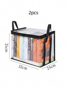 Transparent PVC Storage Bag With Flip Cover & Window - Multipurpose Storage Box For Toys, Party Favors, Crafts, Books, School Supplies, Snacks - Durable Rectangular Home Organization Box, Christmas Gift, Halloween Gift, XL/38*32*24cm, L/32*25*24cm