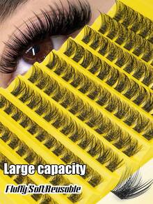 120pcs Dense Curl Individual Eyelash Clusters - Self-Structured Cat Eye Style, D Curl, Fluffy, Suitable For DIY Eyelash Extensions At Home, Applicable For Salon-Quality Density And Length - Easy To Apply, Reusable, And Comfortable Eyelash Clusters, Individual Lashes, False Eyelashes Suitable For Beginners. - C - View 9