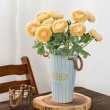 Artificial Ranunculus Flowers With Real Touch Stem, Silk Ranunculus Flowers(10 Pack) (White)-KF - Champagne - View 6