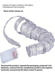 1 قطعة أضواء سلسلة 5م/50 LED أو 10م/100 LED، أضواء شجرة عيد الميلاد مع محول، أسلاك نحاسية الطبقة، أضواء سلسلة نجمية لديكور عيد الميلاد، ديكور المنزل، حفلة عيد الميلاد، ديكور الغرفة، ديكور العطلات، هدايا الحفلات