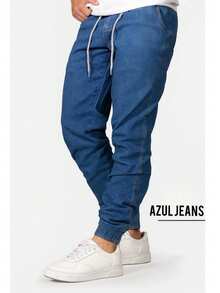Jogger Pants All Regular Fit Pocket Drawstring Halloween - Blue Jeans - View 2