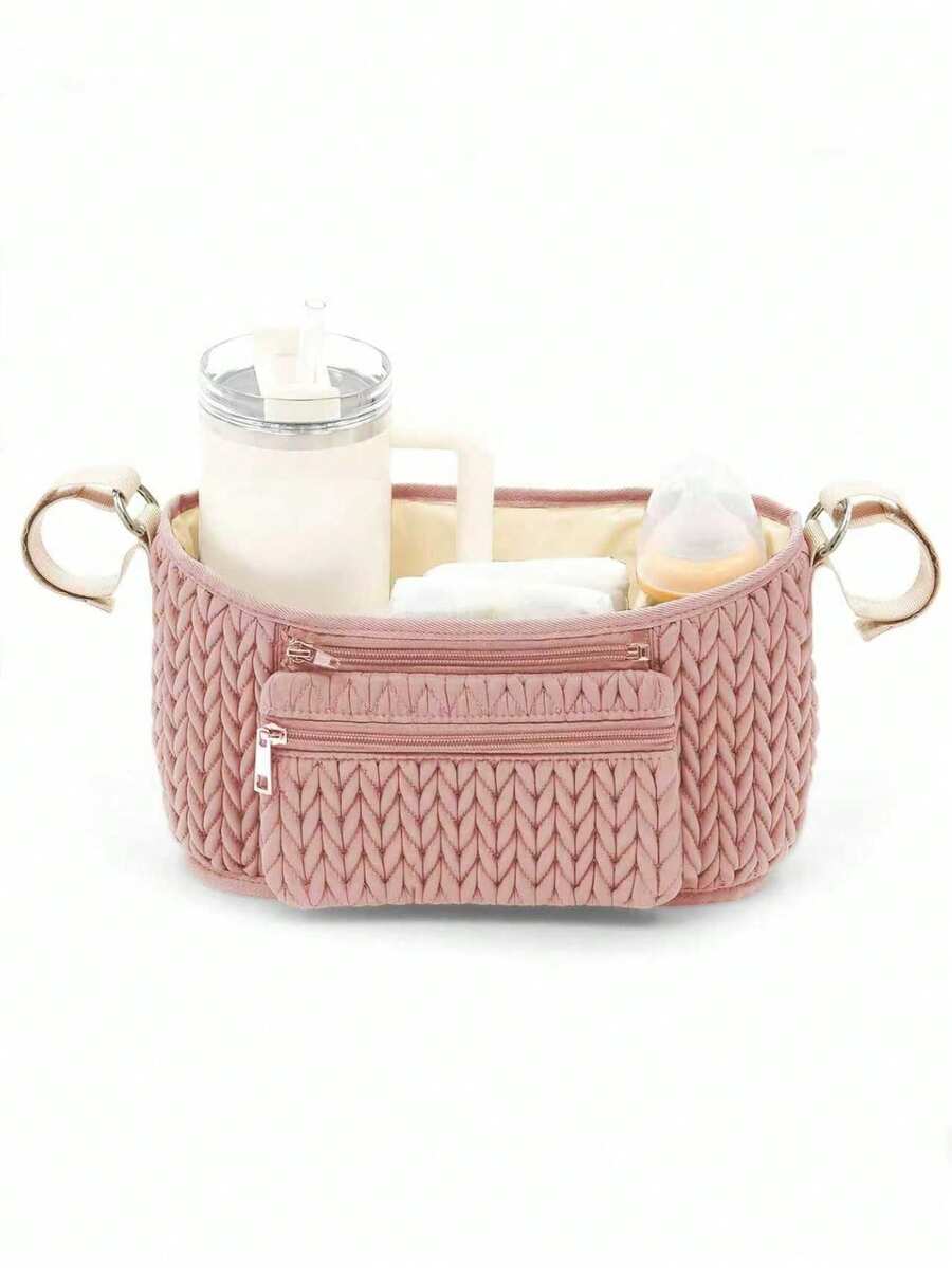 1pc Baby Stroller Organizer Bag, Diaper Storage Bag With Adjustable Shoulder Strap, Multi-Color Available, For Baby Stroller