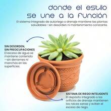 PEYO Azteca - Set de macetas Grandes de plstico para Interior y Exterior 9111315 Inches u2013 Macetas Decorativas Resistentes para jardn o decoracin del hogar - 5 - Ver 3