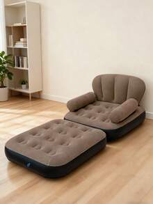 1 件充气沙发户外成人懒人沙发多功能五合一充气床便捷可折叠休闲椅（卡其色） - 彩色 - 查看 14
