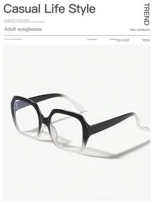 1 pezzo Occhiali da donna con montatura quadrata grande in acrilico, di moda, colore nero, adatti per lettura quotidiana, lavoro e vita universitaria