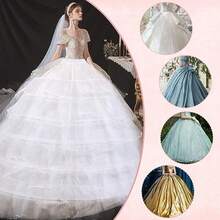 Women 6 Hoop 6 Layered Petticoat White Aline FloorLength Crinoline Underskirt For Bridal Wedding Dr Ball Gown - 如圖 - 查看 6