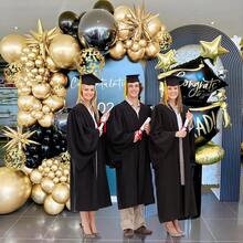 119 Stück Schwarz & Gold Ballon Bogen & Girlande Set (inklusive goldene Konfetti Ballons), geeignet für Abschluss, Neujahr, Geburtstag, Hochzeit - für Jungen, Mädchen, Kinder, Baby Shower, Geschlechts-Enthüllung, Hochzeit, Geburtstag, Raum Dekoration