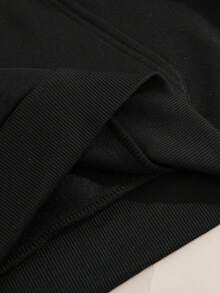 Women's Graphic Printed Casual Hoodie With Pocket On Wednesdays We Wear Black Winter Fall Cloth For Women Autumn - 黑色 - 查看 6