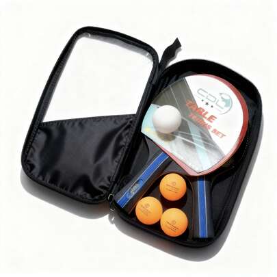 مجموعة خبرة مستوى البطل! 2 مضرب + 3 كرات تنس طاولة عالية المرونة + حقيبة مضرب. إحساس رائع، تحكم دقيق، مجموعة محمولة جاهزة للعب في أي وقت