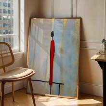 1 pièce Affiche sur canevas, belle fille en robe rouge, œuvre d'art peinte à la main, art mural sur canevas, cadeau idéal, décoration murale pour chambre, bureau, salon, café, bar, décoration de maison et de dortoir, sans cadre, convient pour la décoration d'intérieur, la décoration de chambre, la décoration de salon, la décoration de salle de bain, la décoration murale, avec option de cadre