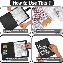 KKC 100 Envelopes Saving Budget Binder – DIY A5 Transparent Notepad & Budget Planner – Save $5,050 With Family Budget Tips – Financial Organization & Goal Setting For Effective Money Saving Book. - 黑色 - 查看 4