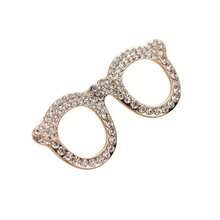 High-End Simple Geometric Retro Metal Inlaid Diamond Brooch Decorative Bag Accessory Alloy Badge Ornament - Gold 044 - View 5