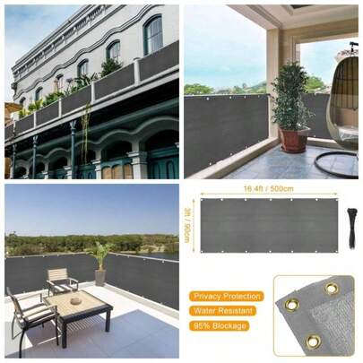 Cubierta de visualizacin de privacidad para balcn, visualizacin de privacidad de 3x 16.4 pies, visualizacin de privacidad para terraza, cubierta de parasol resistente a los rayos para porche