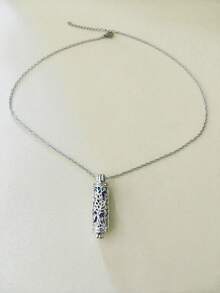 1pc Cylindrical Heart Tree Of Life Cremation Urn Necklace Pendant For Women, Casual Jewelry Suitable For Daily Wear, Comes With Brand Box