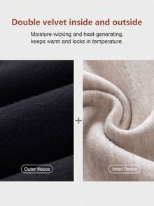 1pc Women's Thermal Lined Leggings, High Waist Tummy Control Pants, Thick & Warm, Brushed Lining, Stretchy, Slim Fit, Solid Color, Knit Fabric, Full Length, Suitable For Hiking, Yoga, Fitness, Running, Casual Indoor/Outdoor Wear, Thermal Lined Pants, Soft Lining For Warmth, Winter Thermal Leggings, Casual Sporty Style Pants, Stretchy Material - Black - View 6