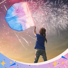 - Juego de 2 banderas de alabanza de 32 pulgadas con barra escalable para nios, semicrculo, alabanza, iglesia, banderas para adoracin, baile, prctica al aire ltima intervensin - Rosa púrpura azul - Ver 6