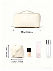 1个多功能洗漱包，化妆品收纳包，防水化妆包，多隔层设计，是情人节、婚礼、母亲节、生日等场合送给男士和女士的理想礼物 - 彩色 - 查看 7