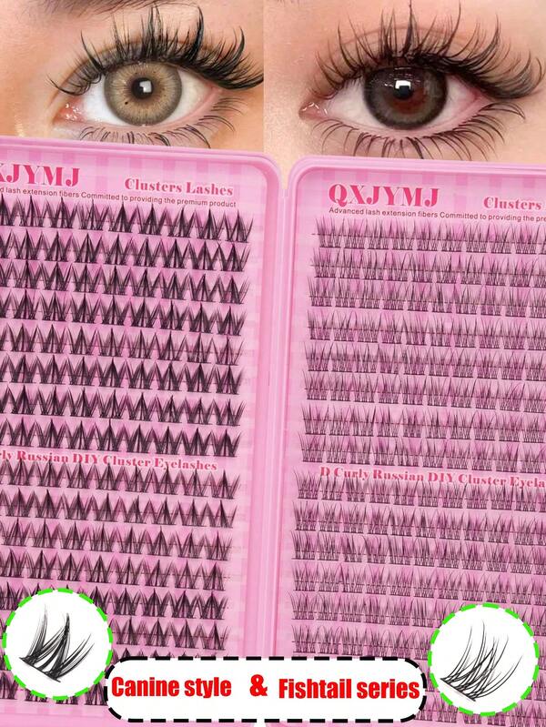 352 قطعة رموش مستقلة كاذبة، رموش كاذبة طبيعية بتقوس D، رموش كاذبة ناعمة وفاخرة من نوع الفرو الصناعي، منتجات تمديد الشعر والمكياج للاستخدام المنزلي، عناقيد رموش كاذبة قابلة لإعادة الاستخدام، مناسبة للاستخدام المنزلي DIY