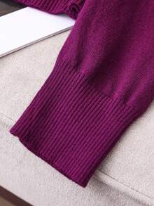 GIGOGOU Women's Thin Warm Casual Sweater Top, Soft & Comfortable, Minimalist & Fashionable, Autumn Clothing - Purple - View 6