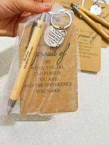 4/12/20 件套，团队礼品，员工感谢礼品，圆珠笔和口袋励志笔记本，附赠励志钥匙扣和手提袋，办公礼品，适合员工、志愿者、护士、教师、同事、团队建设、退休等场合。 - 彩色 - 查看 4