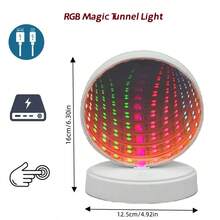 Un tunnel magique à mille couches avec lumière LED RGB et mode dégradé tactile. Convient pour l'éclairage décoratif dans les salons, les salles d'étude, les salles à manger, les bars et les luminaires pour fêtes de vacances - Tunnel lumineux à mille couches - Voir 9