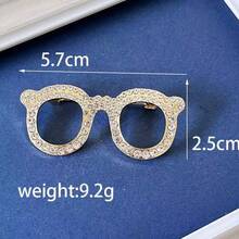 High-End Simple Geometric Retro Metal Inlaid Diamond Brooch Decorative Bag Accessory Alloy Badge Ornament - Gold 044 - View 2