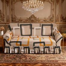 1pc Playful Pet Print Stretch Sofa Cover, Breathable All-Season Universal Fit Sofa Slipcover (Pillow Cover Not Included) - Fun Jigsaw Puzzles - View 9