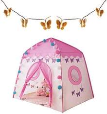 LUNA PARK Casa De Niñas Mariposa Rosa con Bolsa de Regalo y Luces LED Castillo Princesa Casa de Campaña para Niñas Tienda Carpa de Juego Niños Regalo de Cumpleaños para Niños 1.35m - 1 - Ver 9