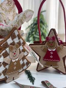 1 Stück Weihnachts-Filztasche, Weihnachtsbaum Atmosphäre Dekorationen, Weihnachtsabend Apfel Geschenktüten, Feiertags Dekorative Aufbewahrungstaschen