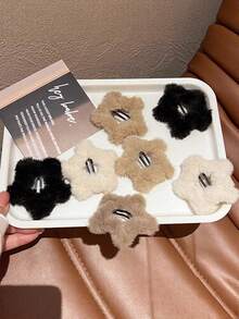 2-6 buah Jepit Rambut Anak Perempuan Lucu Warna Kopi Musim Gugur/Dingin, Jepit Samping Tak Terlihat untuk Poni, Aksesori Rambut Desain Sederhana untuk Anak Perempuan - MultiWarna - View 2