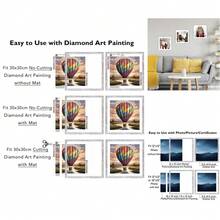 Marco de Fotos de 12 x 12 Pulgadas (30, 5 x 30, 5 ) en Negro Mate para Pintura de Diamantes - Ideal para Colgar en la Pared - Negro - Ver 1