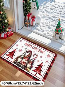 1 pieza Felpudo de felpa con diseño de enano de Navidad con barba blanca, antideslizante, plegable y de fácil cuidado para sala de estar, entrada, baño, lavandería, decoración de fiesta de Navidad, decoración de celebración de Navidad, decoración de entrada de Navidad, decoración de baño, dormitorio, sala de estar, comedor, alfombra antideslizante para interiores y exteriores, decoración navideña, decoración del hogar, felpudo de regalo de inauguración de casa en Navidad, regalo de Navidad, recuerdo de fiesta, decoración de otoño